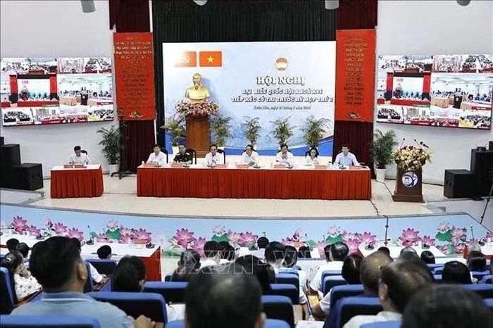 Hội nghị được kết nối đến các điểm cầu tại các phường trên địa bàn Thành phố Hồ Chí Minh. Ảnh: Doãn Tấn/TTXVN
