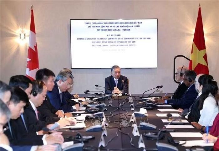 Tổng Bí thư, Chủ tịch nước Tô Lâm tiếp thành viên Hội Hữu nghị Canada - Việt Nam. Ảnh: Thống Nhất/TTXVN