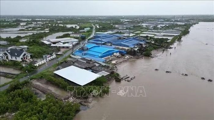 Mưa dông kéo dài đã làm khoảng 19.500 m đường giao thông, đê bao bị ngập sâu trong nước, 50 m bờ sông và đê sông bị sạt lở.