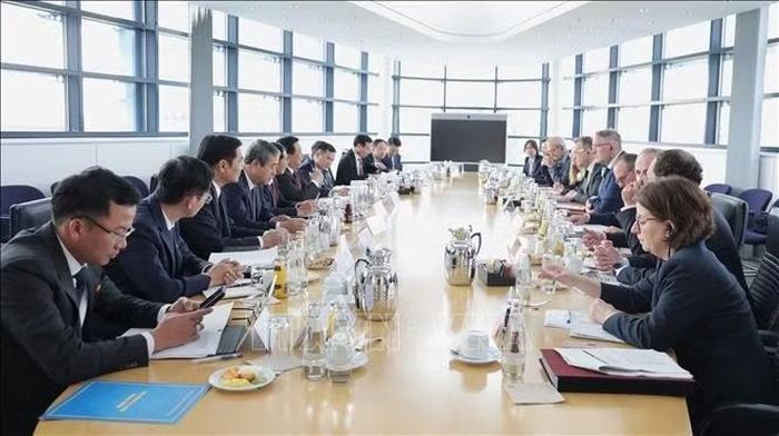 Trao đổi lý luận lần thứ 11 giữa Đảng Cộng sản Việt Nam và Đảng Dân chủ Xã hội Đức (SPD). Ảnh: Thu Hằng/PV TTXVN tại Đức