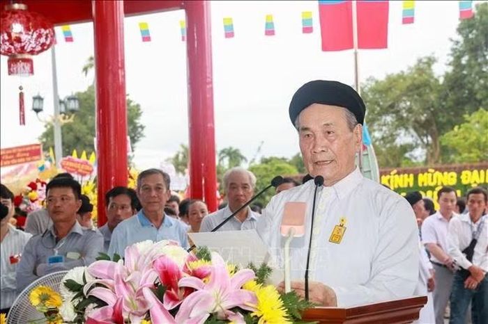 Phối sư Thái Côn Thanh, Quyền Thái Chánh Phối sư, Phó Ban Tổ chức Đại lễ phát biểu tại Đại lễ Hội yến Diêu Trì Cung năm Bính Ngọ 2026.