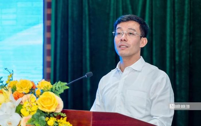 Giám đốc Sở Khoa học và Công nghệ Hà Nội Cù Ngọc Trang phát biểu tại phiên đặt hàng (Ảnh: H.A).