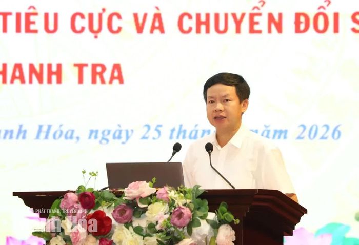 Phó Chánh Thanh tra tỉnh Phạm Xuân Dũng phát biểu khai mạc lớp bồi dưỡng.