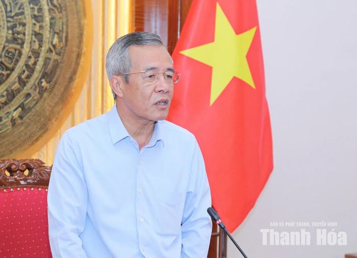 Bí thư Tỉnh ủy Lê Đức Thái phát biểu kết luận buổi làm việc.