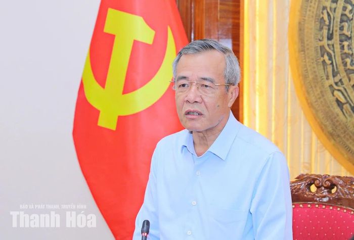 Bí thư Tỉnh ủy Lê Đức Thái phát biểu kết luận buổi làm việc.