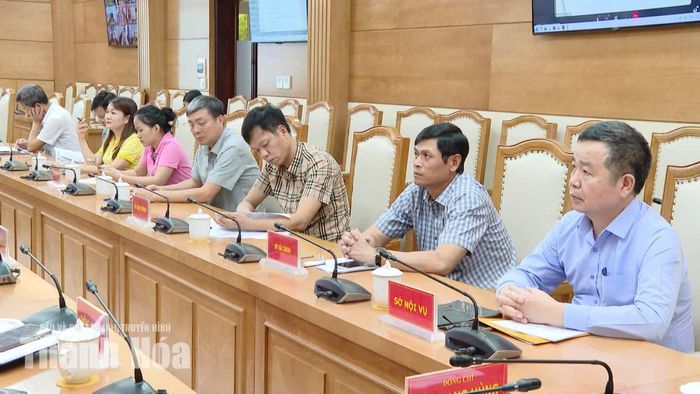 Các đại biểu dự hội nghị tại điểm cầu UBND tỉnh.