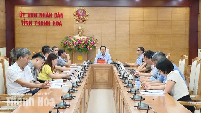 Hội nghị tại điểm cầu UBND tỉnh Thanh Hóa.