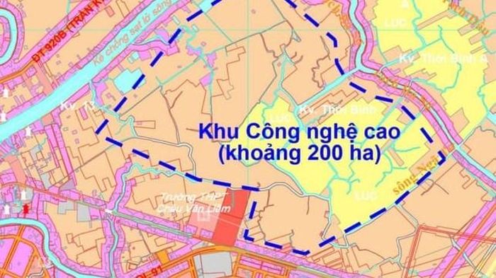 Vị trí sẽ thực hiện Khu Công nghệ cao Cần Thơ