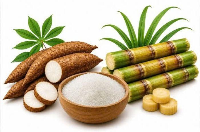 Nguyên liệu dùng để sản xuất bột ngọt tại Việt Nam thường lá khoai mì, mía.