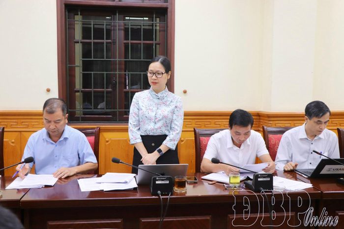Đại diện Sở Tài chính làm rõ một số nội dung tại cuộc họp thẩm tra.
