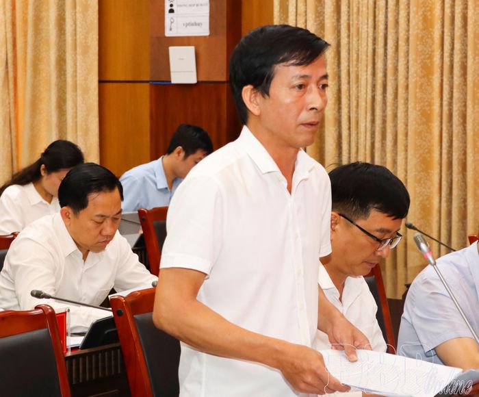 Lãnh đạo Ban Tổ chức Tỉnh ủy phát biểu tại hội nghị.