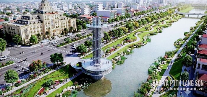 Phối cảnh Tháp vọng cảnh trên dòng sông Kỳ Cùng