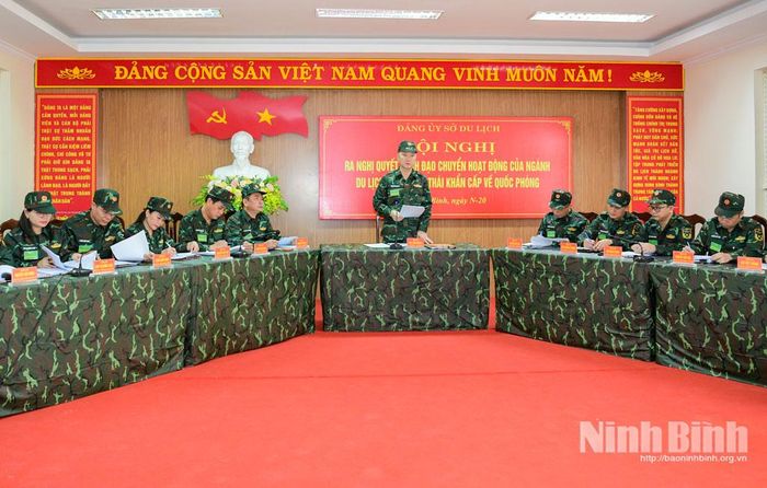 Diễn tập Hội nghị Đảng ủy ra Nghị quyết lãnh đạo chuyển hoạt động của ngành Du lịch vào trạng thái khẩn cấp về quốc phòng.