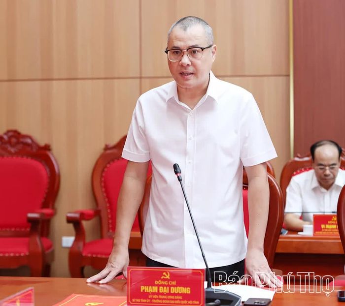Đồng chí Bí thư Tỉnh ủy Phạm Đại Dương phát biểu tại hội nghị.