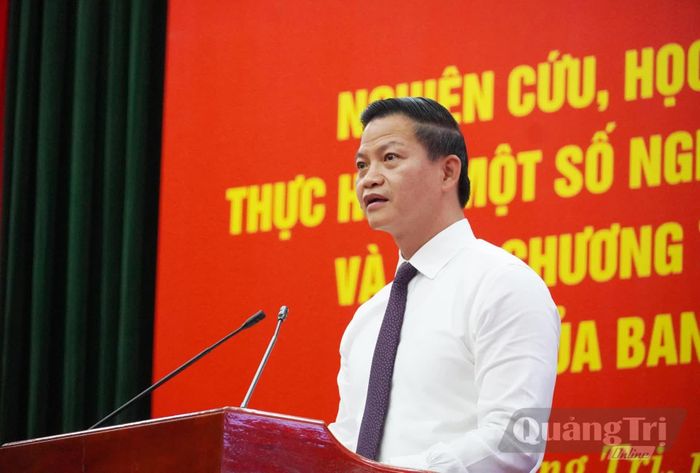 Đồng chí Vương Quốc Tuấn, Bí thư Tỉnh ủy phát biểu khai mạc hội nghị - Ảnh: X.P
