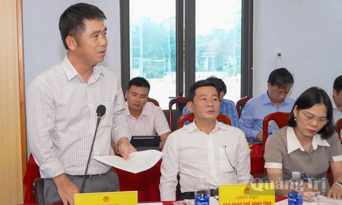 Đại diện lãnh đạo các sở phát biểu tại buổi làm việc - Ảnh: N.H