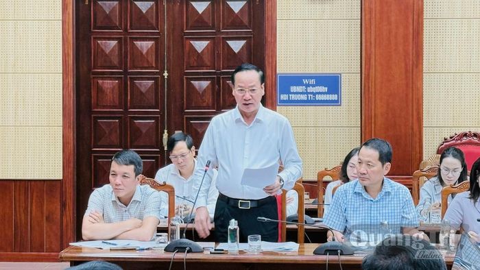 Đại diện lãnh đạo Sở Tài chính báo cáo tại buổi làm việc - Ảnh: N.L