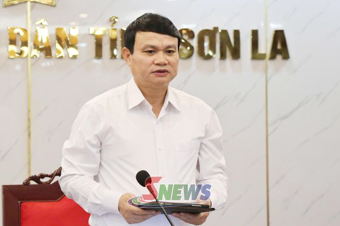 Đồng chí Đặng Ngọc Hậu, Phó Chủ tịch UBND tỉnh phát biểu chị đạo tại cuộc làm việc.