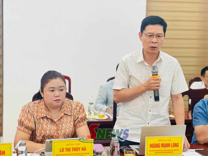 Lãnh đạo Hội Cựu chiến binh tỉnh phát biểu tại hội nghị.