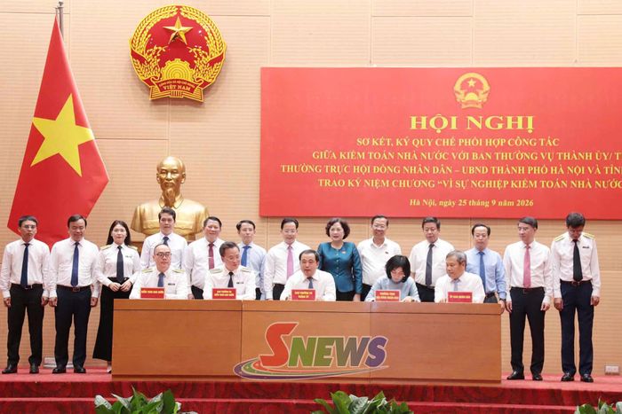 Lãnh đạo Kiểm toán Nhà nước ký kết quy chế phối hợp với lãnh đạo Ban Thường vụ Thành ủy, Thường trực HĐND, UBND thành phố Hà Nội.