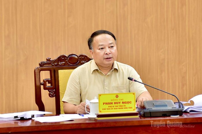 Chủ tịch UBND tỉnh Phan Huy Ngọc chủ trì hội nghị.