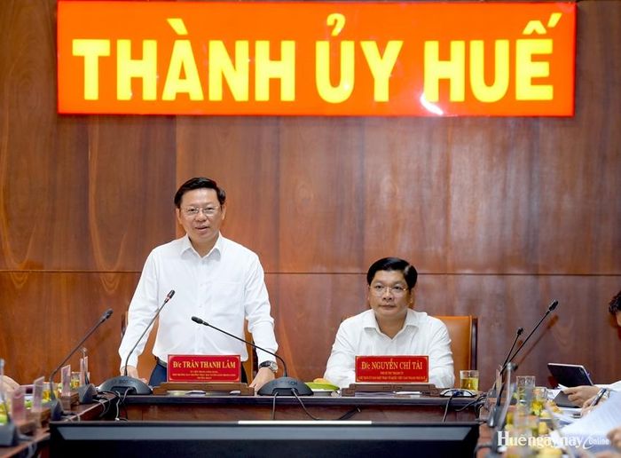Đồng chí Trần Thanh Lâm phát biểu kết luận tại buổi làm việc.