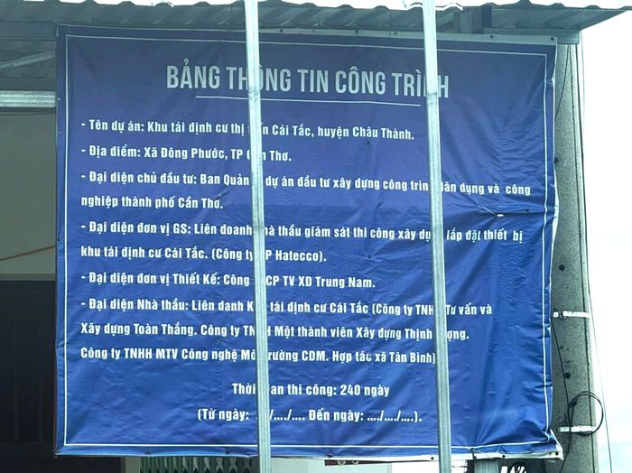 Dự án khu tái định cư Cái Tắc, suốt 240 ngày chỉ thi công được 5% khối lượng do vướng công tác giải phóng mặt bằng.