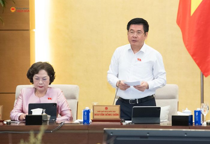 Phó Chủ tịch Quốc hội Nguyễn Hồng Diên điều hành phiên họp. Ảnh: Lâm Hiển