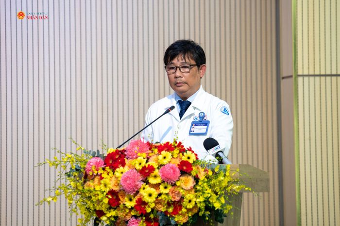 Tiến sĩ, Bác sĩ chuyên khoa II Ngô Ngọc Quang Minh, Giám đốc Bệnh viện Nhi Đồng 1 thành phố Hồ Chí Minh phát biểu