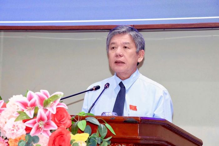 Bí thư Tỉnh ủy, Chủ tịch HĐND tỉnh Đồng Tháp Ngô Chí Cường phát biểu