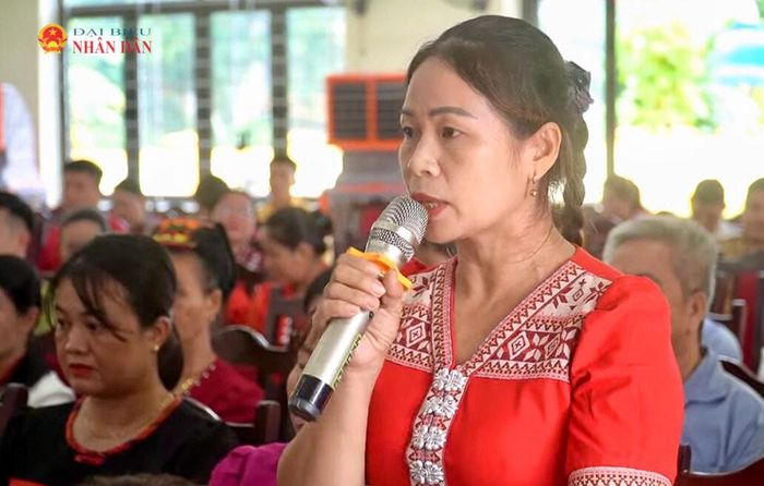 Cử tri xã Châu Khê phát biểu kiến nghị Ảnh: Châu Khê