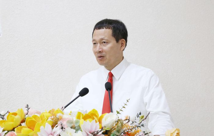 Bí thư Thành ủy Đồng Nai Vũ Hồng Văn phát biểu chỉ đạo tại buổi lễ. Ảnh: Văn Dũng