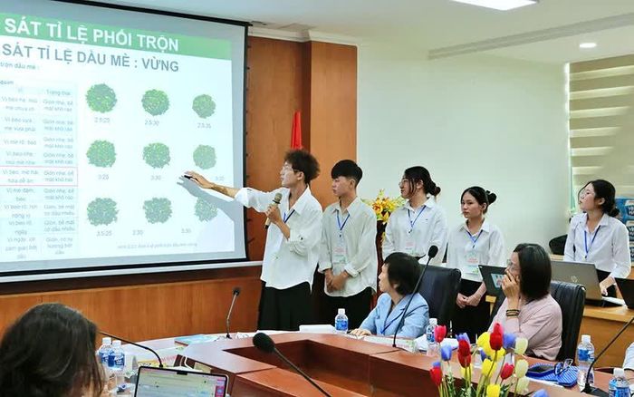 Thí sinh trình bày sản phẩm dự thi trước Ban Giám khảo tại Cuộc thi Công nghệ sau thu hoạch năm 2026.