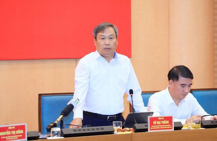 Chủ tịch UBND Thành phố Hà Nội Vũ Đại Thắng phát biểu tại Hội nghị. Ảnh: hanoi.gov.vn