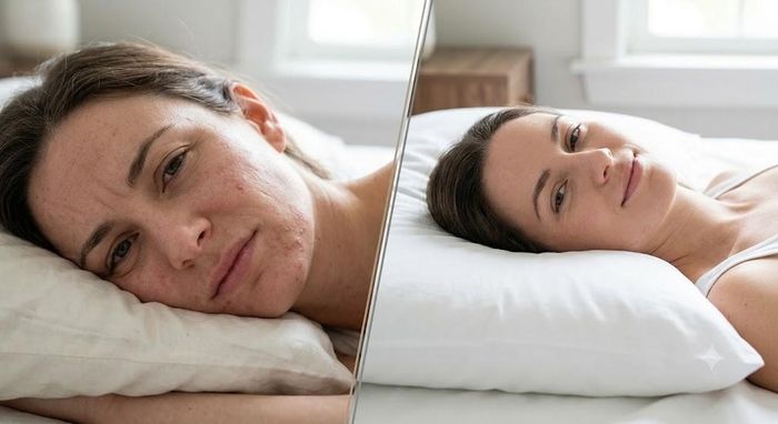 Nằm ngủ đúng tư thế sẽ giúp làn da thay đổi. Ảnh minh họa