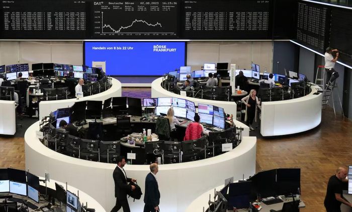 Khu vực giao dịch tại Sở Giao dịch Chứng khoán Frankfurt, Đức. Ảnh: Reuters.