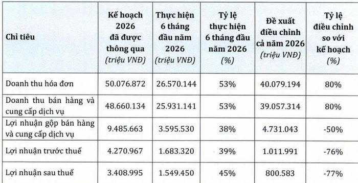 Chỉ tiêu doanh thu, lợi nhuận được điều chỉnh giảm mạnh.