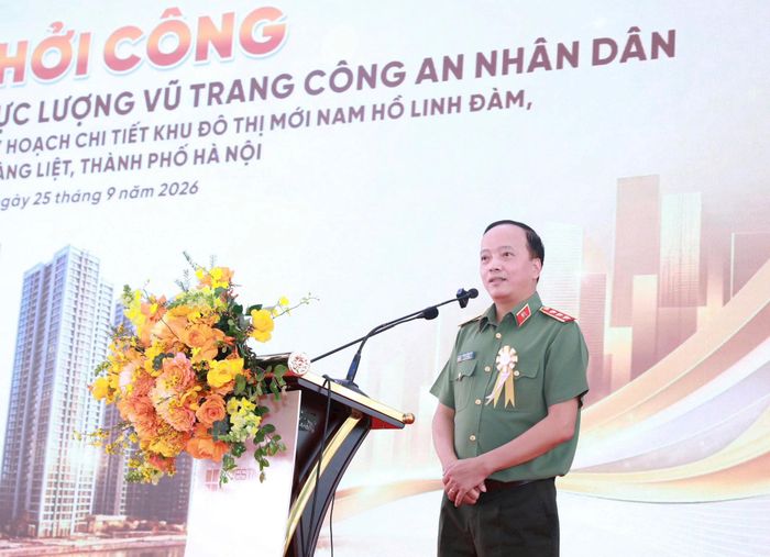 Thứ trưởng Bộ Công an Đặng Hồng Đức phát biểu tại buổi lễ. Ảnh: TA