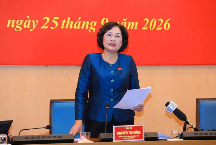 Phó Chủ tịch Quốc hội Nguyễn Thị Hồng phát biểu chỉ đạo tại buổi làm việc. Ảnh: Viết Thành