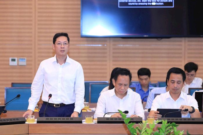 Đại diện lãnh đạo các đơn vị của thành phố Hà Nội tham dự buổi làm việc. Ảnh: Viết Thành
