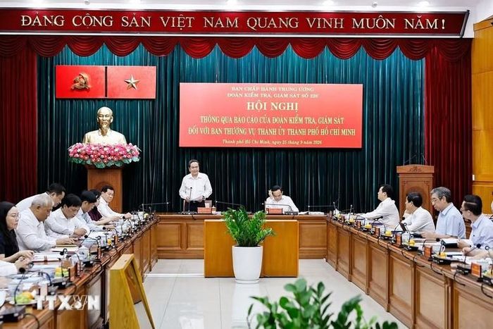 Chủ tịch Quốc hội Trần Thanh Mẫn đề nghị tiếp tục nâng lên một bước: Từ “đã học, đã quán triệt, đã ban hành chương trình” sang việc “đã tạo ra chuyển biến gì, sản phẩm gì, giải quyết được vấn đề gì”. Ảnh: TTXVN