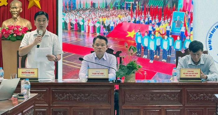 Phó Giám đốc Sở VHTTDL tỉnh Đồng Tháp Nguyễn Bình Minh thông tin về Giải Marathon Đất Sen hồng – Đồng Tháp 2026