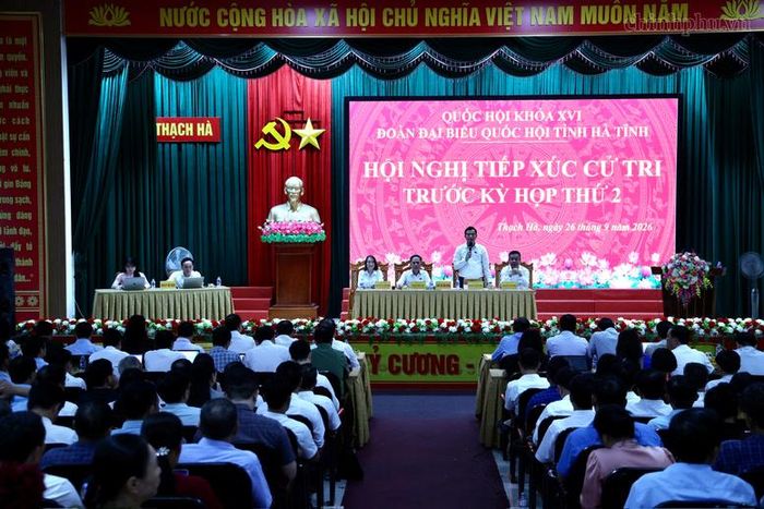 Hội nghị tiếp xúc cử tri Hà Tĩnh trước Kỳ họp thứ 2, Quốc hội khóa XVI - Ảnh: chinhphu.vn/Phương Nguyên