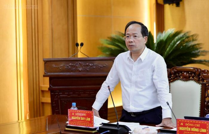 Đồng chí Nguyễn Duy Lâm, Bí thư Tỉnh ủy Hà Tĩnh phát biểu - Ảnh: chinhphu.vn/Phương Nguyên