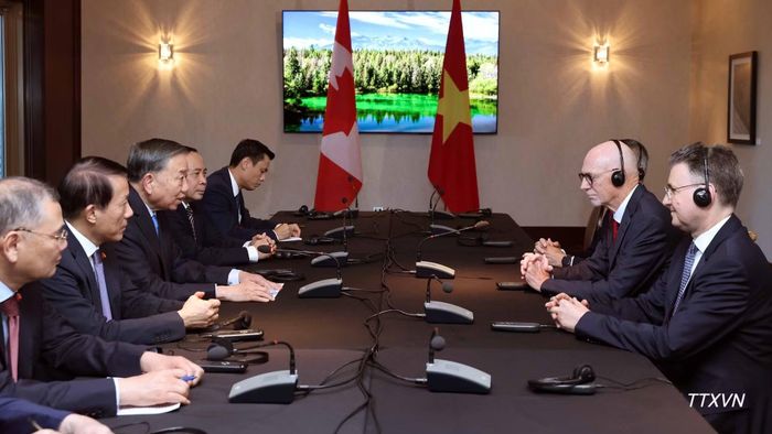 Tổng Bí thư, Chủ tịch nước Tô Lâm tiếp Giáo sư Graham Carr, Hiệu trưởng Trường đại học Concordia. (Ảnh: Thống Nhất/TTXVN)