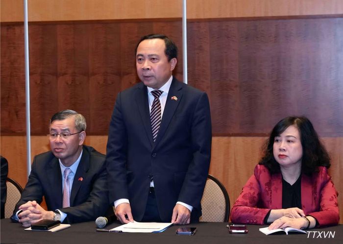 Bộ trưởng Khoa học và Công nghệ Vũ Hải Quân phát biểu. (Ảnh: TTXVN)