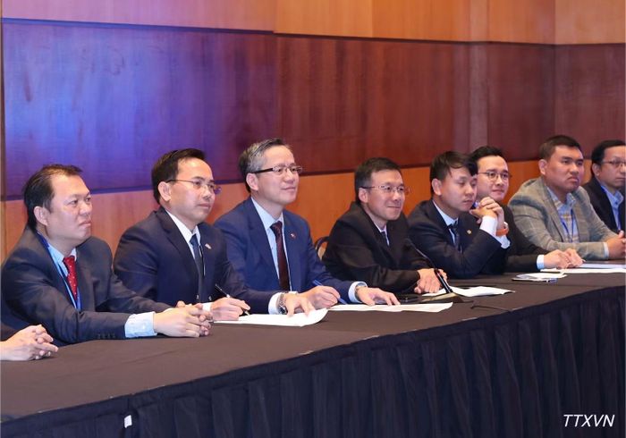 Các đại biểu tham dự buổi gặp mặt. (Ảnh: TTXVN)