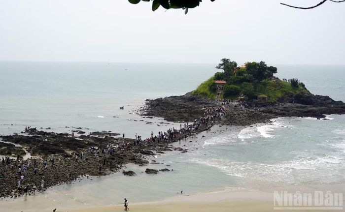 Miễu Bà Ngũ Hành ở Bãi Sau, Vũng Tàu-nơi diễn ra nghi thức tế Cá Ông trước khi rước về Đình thần Thắng Tam. (Ảnh: Lê Đình Thìn)