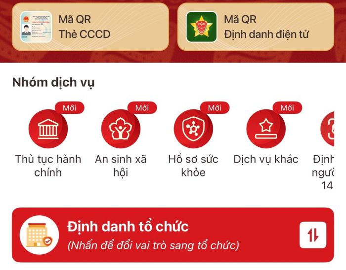 Giao diện Tài khoản hưởng an sinh xã hội trên ứng dụng VNeID
