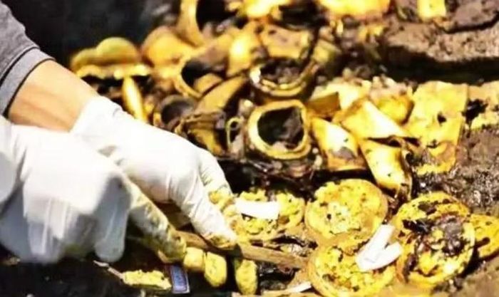 Một số hiện vật vàng được trưng bày hiện nay có độ tinh khiết lên tới 99%. Ảnh: @Sohu.